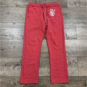 Abercrombie & Fitch Men's Red Sweatpants Size M 1892 Distressed Straight Leg